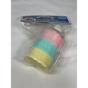 BABY KING formula dispenser 3 compartment BPA free travel pink green yellow VTG